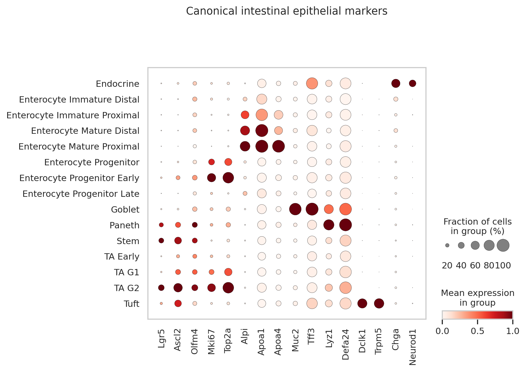 Haber marker dotplot